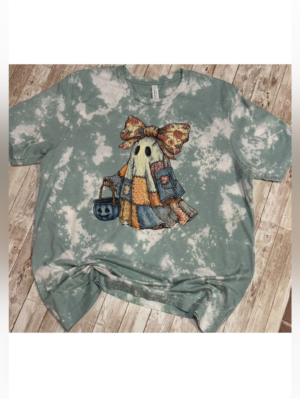 Bleached Sage Green Ghost Shirt XL